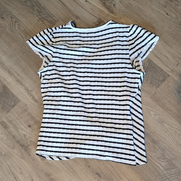 Loveappella Black and White Striped Top - Picture 2 of 5
